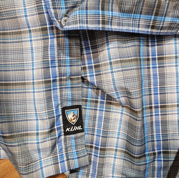 KÜHL Eluxor Ionik Plaid Button Shirt Mens XL Blue Gray Outdoor - Picture 5 of 9